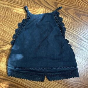 small dark blue laced tank top (from a boutique)